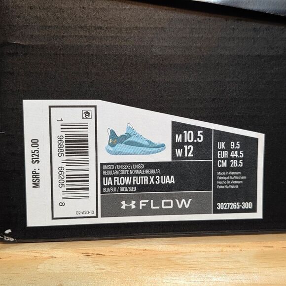 Under Armour Flow Futr X 3 UAA Basketball Shoes Blue 3027265-300 Men's Size 10.5 - Picture 8 of 8